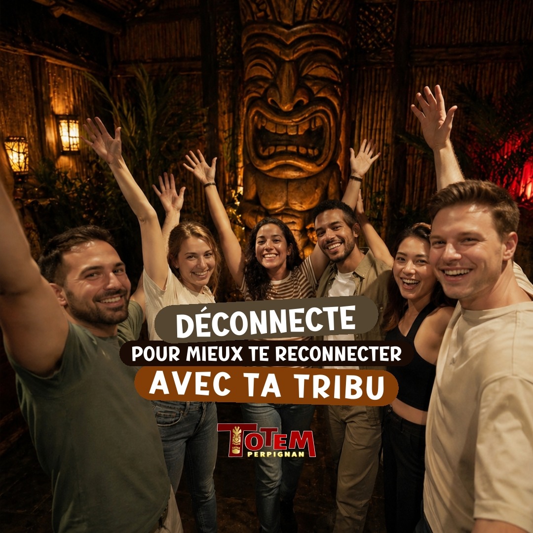 Et si vous faisiez une vraie pause… loin des écrans 📵

Chez TOTEM PERPIGNAN, on oublie les notifications, les mails et le scroll sans fin… pour se reconnecter à l’essentiel : **sa tribu** 🔥

Rire ensemble.
Se challenger.
Partager un moment hors du temps.

Dans une ambiance immersive et surprenante, vous vivez un moment unique où seul compte ce qui se passe **ici et maintenant**.

Parce qu’au fond, les meilleurs souvenirs ne se vivent pas derrière un écran… mais **ensemble** 💛

👉 Prêts à déconnecter pour mieux vous reconnecter ?

#TotemPerpignan EntreAmis #TeamBuilding #ExpérienceImmersive #SortirAperpignan
