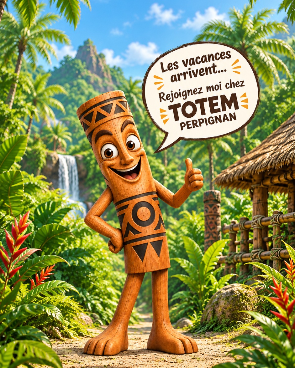 🏝️ **ALERTE VACANCES : RUSTY VOUS ATTEND !** 🌴

Les vacances sont là ! Et devinez qui a prévu de vous accueillir dans la jungle de **TOTEM PERPIGNAN** ? 

Moi, évidemment ! Enfin… si j’arrive à ne pas me perdre entre l’entrée et les épreuves. 😅

Au programme : des défis, des fous rires et quelques occasions de constater que certains aventuriers sont surtout doués pour se ridiculiser. Je dis ça, je dis rien… 👀

Alors, rassemblez votre tribu et venez vous éclater avec moi chez TOTEM PERPIGNAN !

Promis, je ne mords pas. Enfin, je crois. 🌴

📍 **TOTEM PERPIGNAN**
🎯 Le rendez-vous des tribus qui veulent s’éclater pendant les vacances !

#TotemPerpignan #Vacances #LoisirsIndoor #SortieEnFamille #SortieEntreAmis #Perpignan